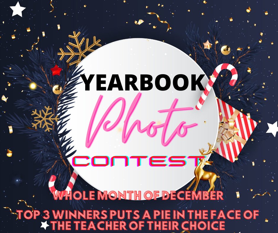 ELCYearbook's tweet photo. Pie in the Face Time of Year again!  
December 1: Holiday Head Gear https://t.co/YcS30yCAoz