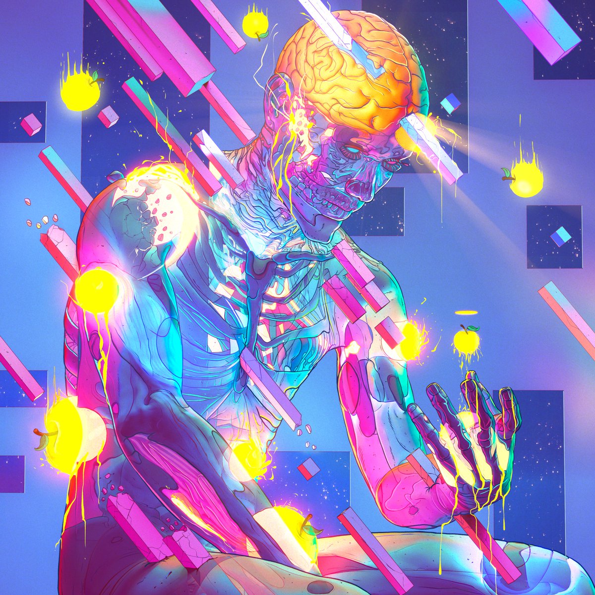 XSULLO's tweet photo. Dropping tonight 5pm EST!!!  Opensea w/ @SuperchiefNFT for Miami Art Art Basel 2021❣️

Fractured Resistance ☠️:  'Dare to Disobey'

Forsaken Fruit🍏: 'Knowledge is worth sacrificing'

https://t.co/WkpY2sywMd
https://t.co/smXFOp8bki https://t.co/29Snj58B1F