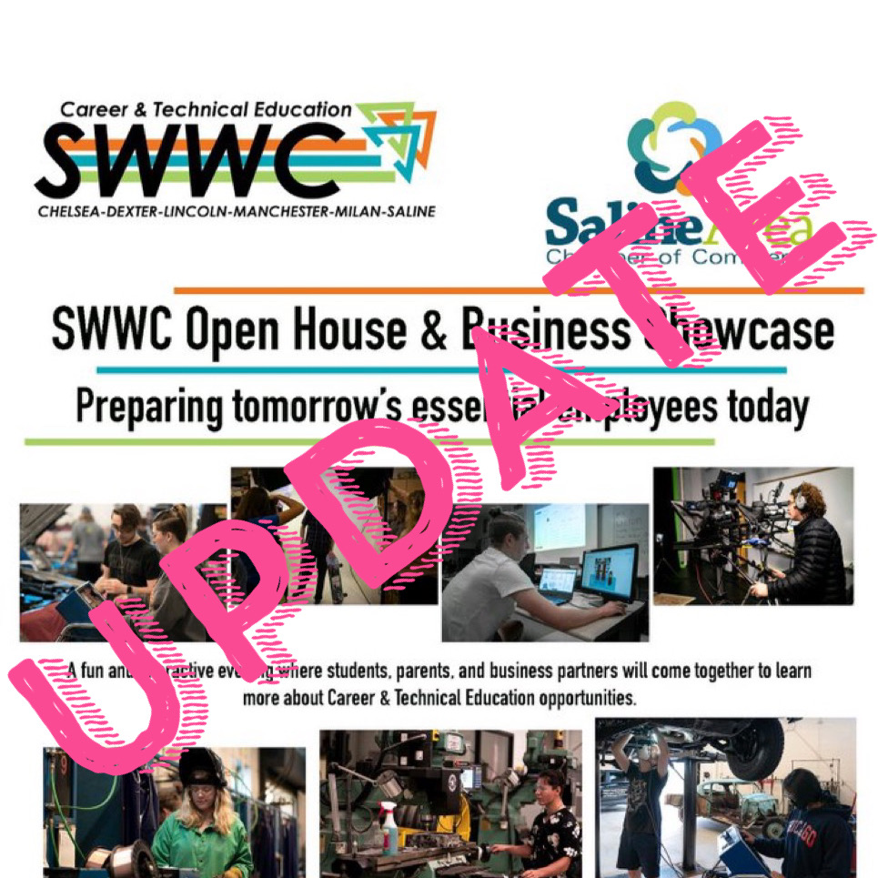 There is currently no power at Saline High School. A determination will be made at 5:30 p.m. whether or not the SWWC Open House &amp; Business Showcase will occur starting at 6:00.

<a href="/HornetPrincipal/">David  W. Raft</a> @SWWCExecDir <a href="/TheresaStager/">Theresa Stager</a> <a href="/SalineSchools/">SalineSchools</a> #SHSLearn