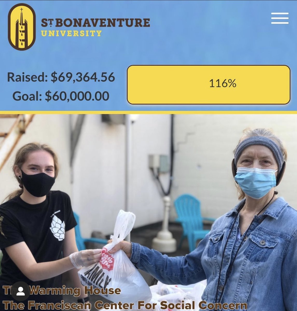 FCSCsbu's tweet photo. Throwback Tuesday to #GivingTuesdayatBonas 2020. Yes, today is all about raising money for our beloved outreach programs, but it is so much more. We want to remember what it's like to be living Franciscan values day in and day out. Click on the link in bio to learn more! https://t.co/XD2be9Ce2C