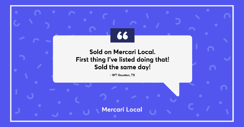 mercari_app's tweet photo. Love seeing the positive feedback. Whatβs your favorite part of Mercari Local? #MercariLocal #LocalReviews #HappySellers #Testimonials