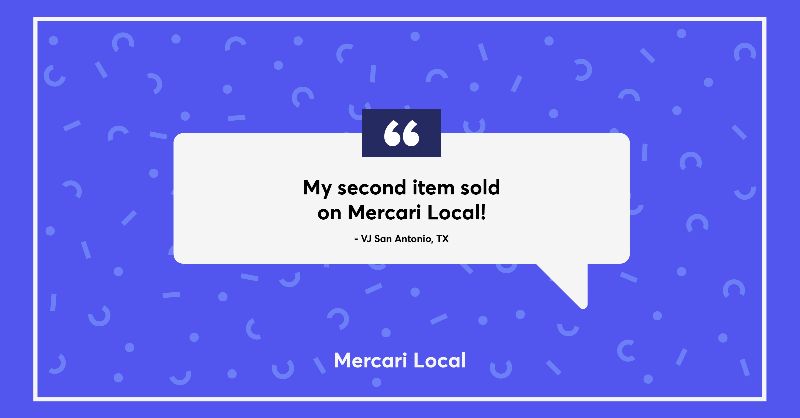 mercari_app's tweet photo. Love seeing the positive feedback. Whatβs your favorite part of Mercari Local? #MercariLocal #LocalReviews #HappySellers #Testimonials