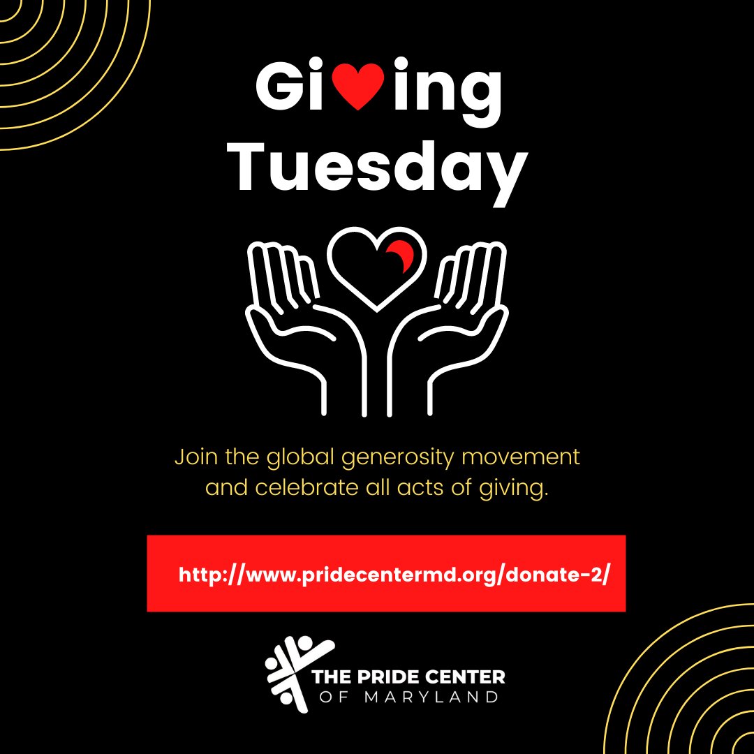 We do this work for the community! And, any amount that you can give is helpful to continue our work! #GivingTuesday pridecentermd.org/donate-2/