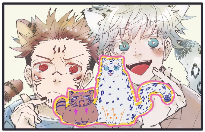 ユキ❄️ヒョウ5️⃣×マヌル🐈ネコ👅(五宿)
差し入れのお手紙で好きですってたくさん言って貰えて嬉しかったので〜〜〜〜〜😙

2枚目はケモいない差分 