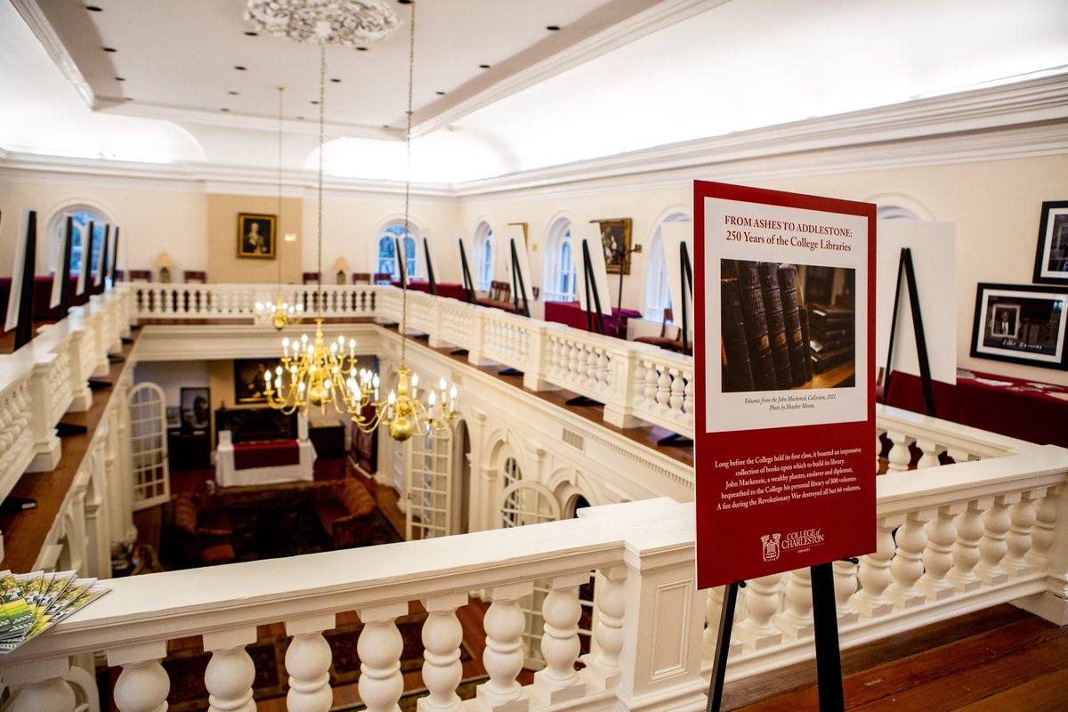 CofCalumni's tweet photo. During #FallAlumniWeekend, @CofCLibraries presented "From Ashes to Addlestone: 250 Years of the College Libraries" in Towell Library. Read more: https://t.co/gNCup8qdTb #HistoryMadeHere #CofCFAW https://t.co/CnorsBPCA7