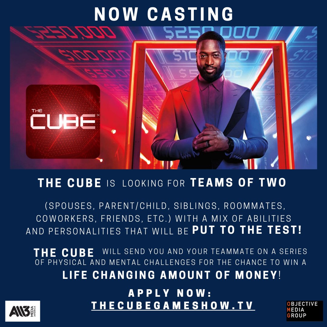 #NOWCASTING Season 2 of THE CUBE on TBS Network!

Apply now at thecubegameshow.tv &amp; don't forget to share/tag anyone you know who would be great for the show! 

#castingcall #tvcasting #gameshowcasting #thecube