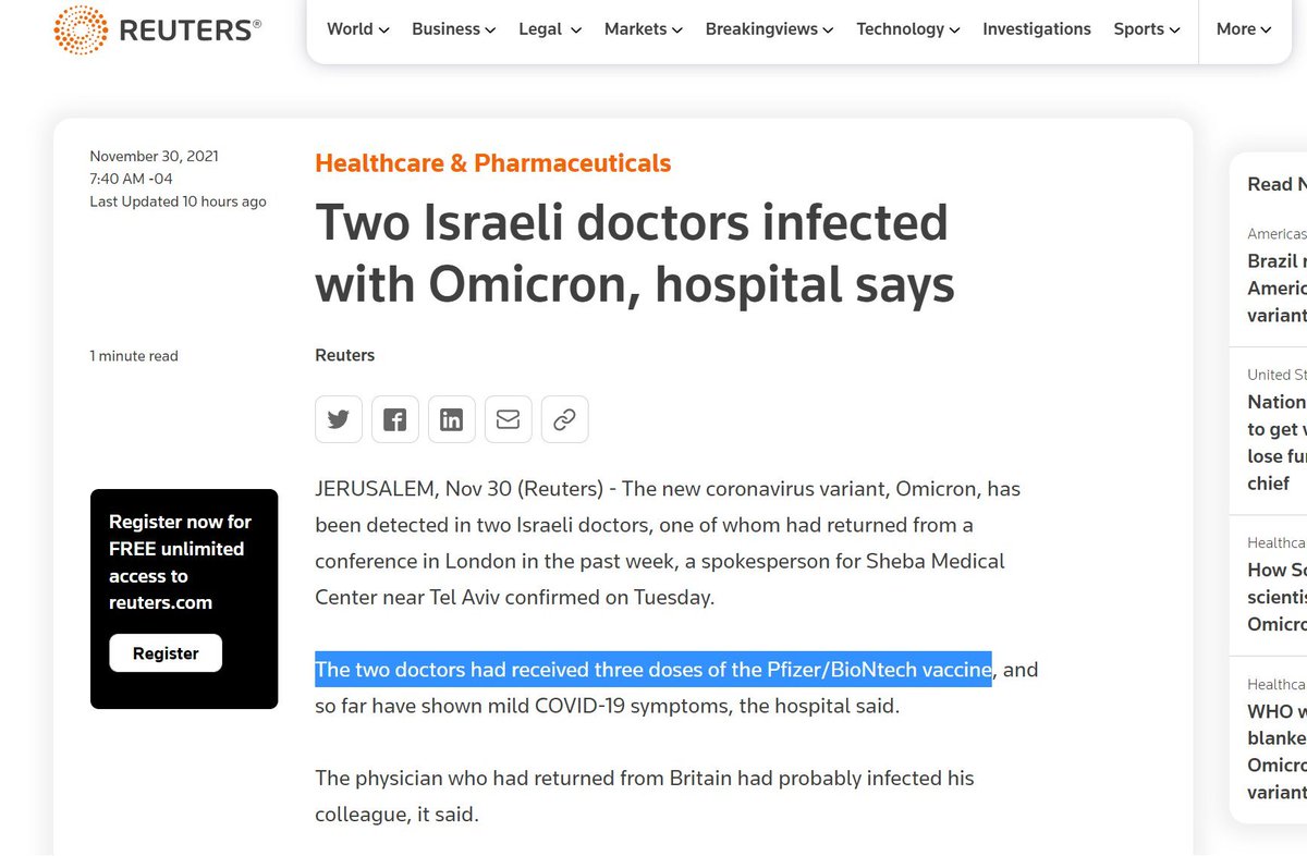 FrankfurtZack's tweet photo. Israel: Dreifach geimpfter Arzt steckt anderen dreifach geimpften Arzt mit #Omikron an. https://t.co/nFcAWigari