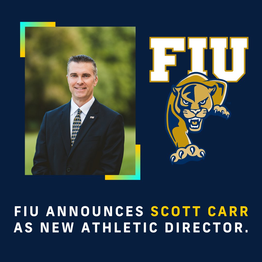 FIU names Scott Carr as new Athletic Director.
Read more at go.fiu.edu/newad. Welcome to the Panther family!
#PawsUpFIU <a href="/FIUAthletics/">FIU Athletics</a> @FIUnews