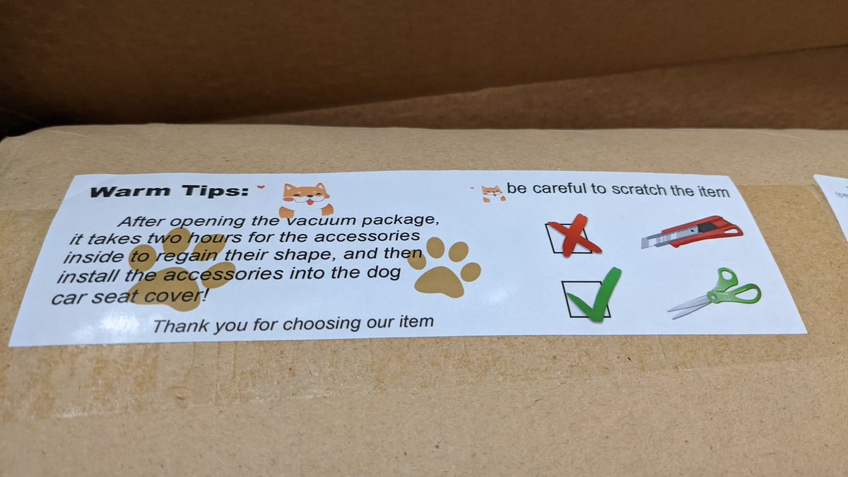 herokerrey's tweet image. I just got this in the mail. Is there a category for Amazon typos because I love this. I will absolutely scratch my dog's new bed with scissors. #funnypackages #amazonpackages #typos