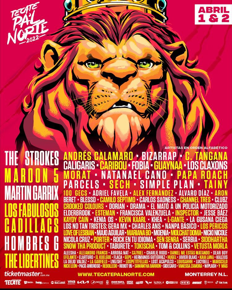 cinconotas's tweet photo. Line up @TecatePalNorte 🤩😎 https://t.co/IrdQv98b8i