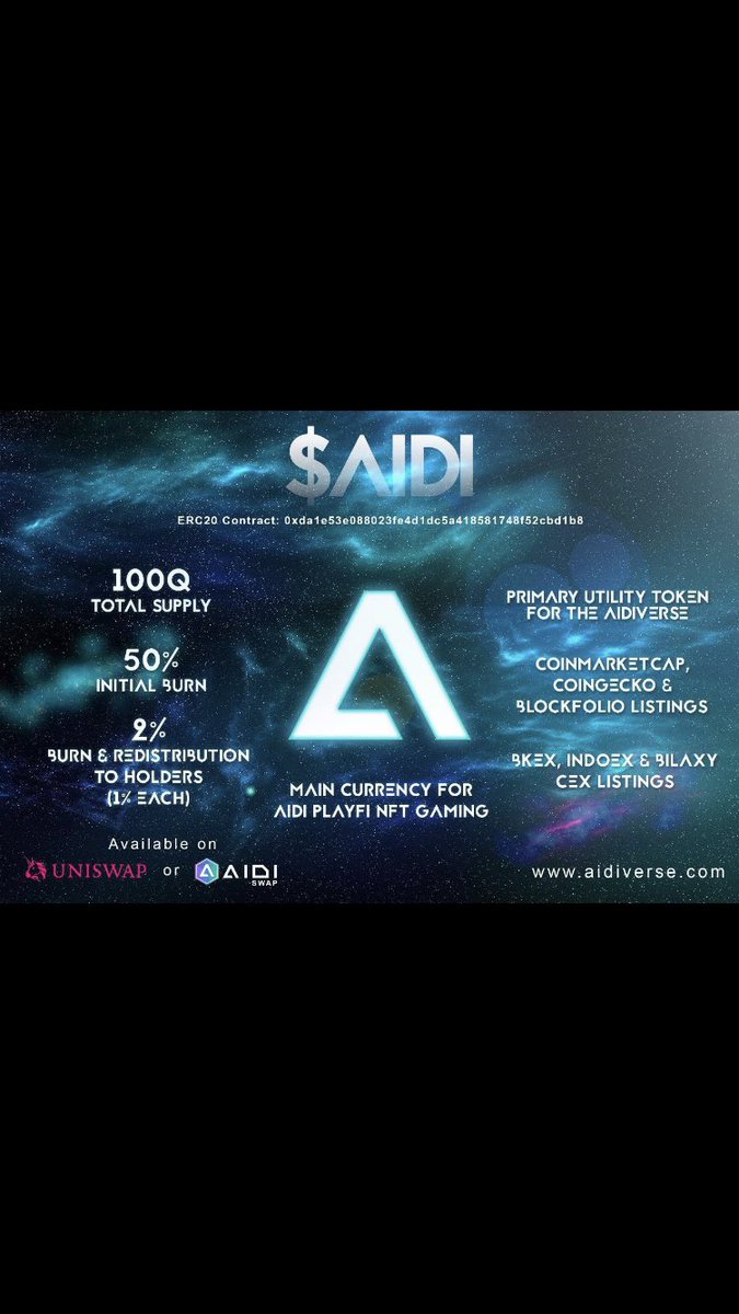Benjicarr18's tweet photo. @carlmoon 💎Definitely got to be #Aidiverse for me. NFT market and Gamefi project. Already undervalued at the moment and a long term hold for me. Check out their website https://t.co/ymrJ1r4dNd or TG: https://t.co/cq0GYXE41w

#Aidiverse #Aidicraft #Aidigang #Aidiarmy https://t.co/hWko7b6dfW