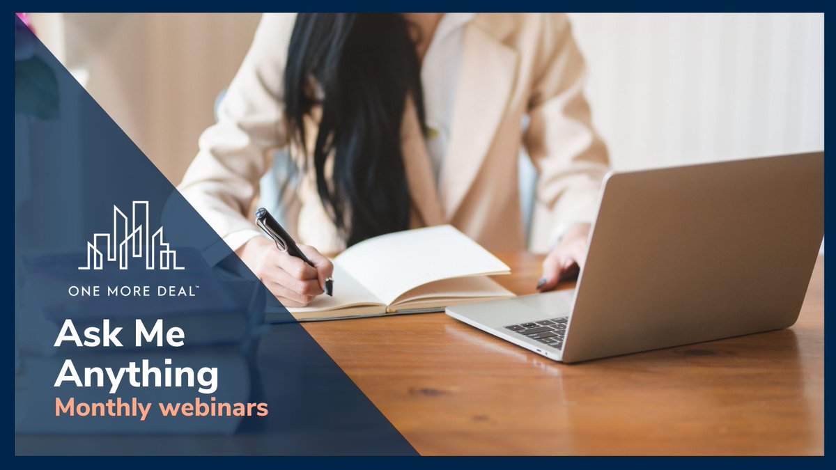 BStrickCCIM's tweet photo. Your 𝗢𝗻𝗲 𝗠𝗼𝗿𝗲 𝗗𝗲𝗮𝗹 membership includes 𝗔𝘀𝗸 𝗠𝗲 𝗔𝗻𝘆𝘁𝗵𝗶𝗻𝗴 webinars. 
Webinars are available live to Silver and Gold members and recorded for all members to view  in the One More Deal portal. 
https://t.co/N6YPo906iO
#CRE #CCIM #commercialrealestate https://t.co/ZKd6wtpbdd