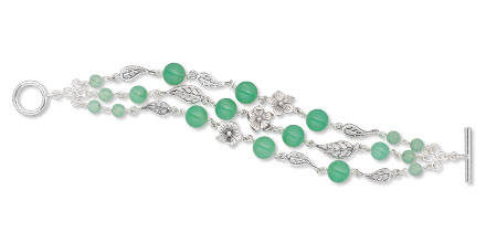 FireMtnGems's tweet photo. Floral components and chrysoprase #beads give this multi-strand #bracelet a fresh springtime feel.
#chrysoprase #braceletsdesign #springjewelry https://t.co/t7Ycr1bv8d