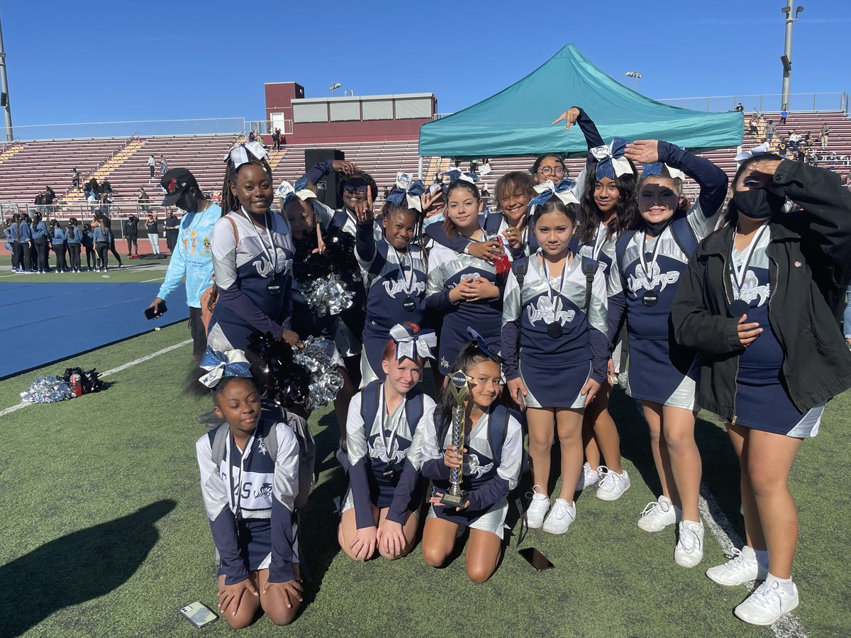 AdelantoESD's tweet photo. Congratulations to the Viper Cheer Team!!!! Columbia Middle School competed in the @sharpint Middle Schools Cheerleading Championships held at Adelanto High School and won 1st place in their division!!! #aesdpride #sharpinternational https://t.co/Ul6R8R8bG2