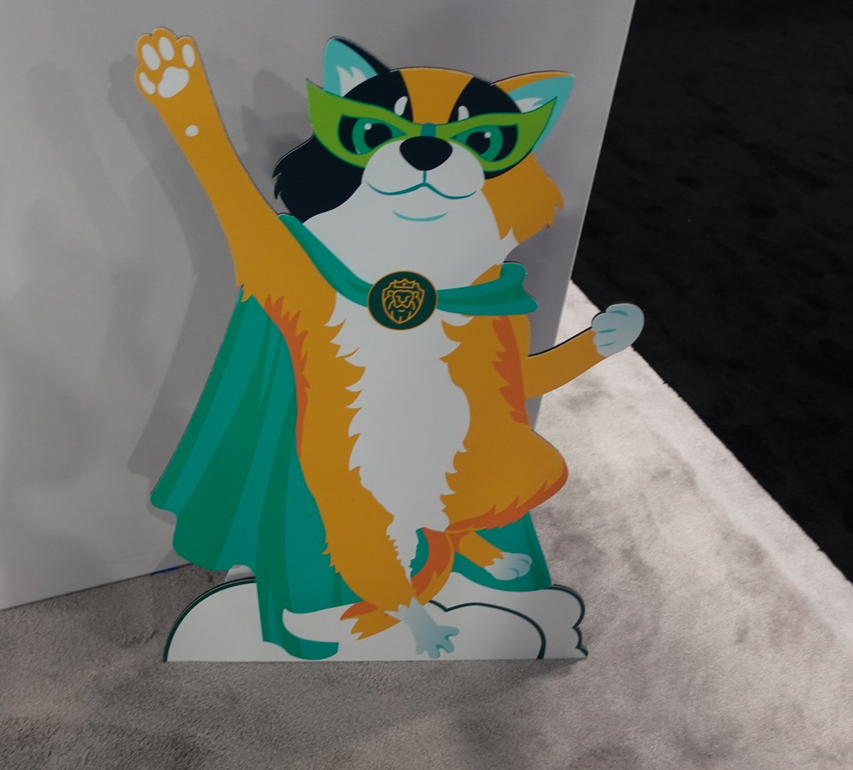 RickVanover's tweet photo. This sounds weird but I'm tweeting about a lost cat. Someone stole the Alfred cat from the Veeam booth at #reinvent2021 (pic below). I will put up a nominal cash reward if Alfred is returned. I took this picture last night. https://t.co/QU4lpxVxgF
