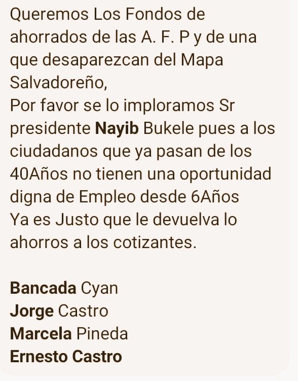 Maurici86104891's tweet photo. @CalebNNavarro @FMLNoficial Será por fondos de los trabajadores que ninguno de los opositores toman en cuenta lo que nuestro presidente a casi dos semanas de verse los hecho saber y no Disen #Naaaa 😡,
por que aún siguen lactandose del dinero del #DineroDelPuebloSalvadoreño 
@AronetteMencia 
@BancadaCyan https://t.co/TgrRqGykN6