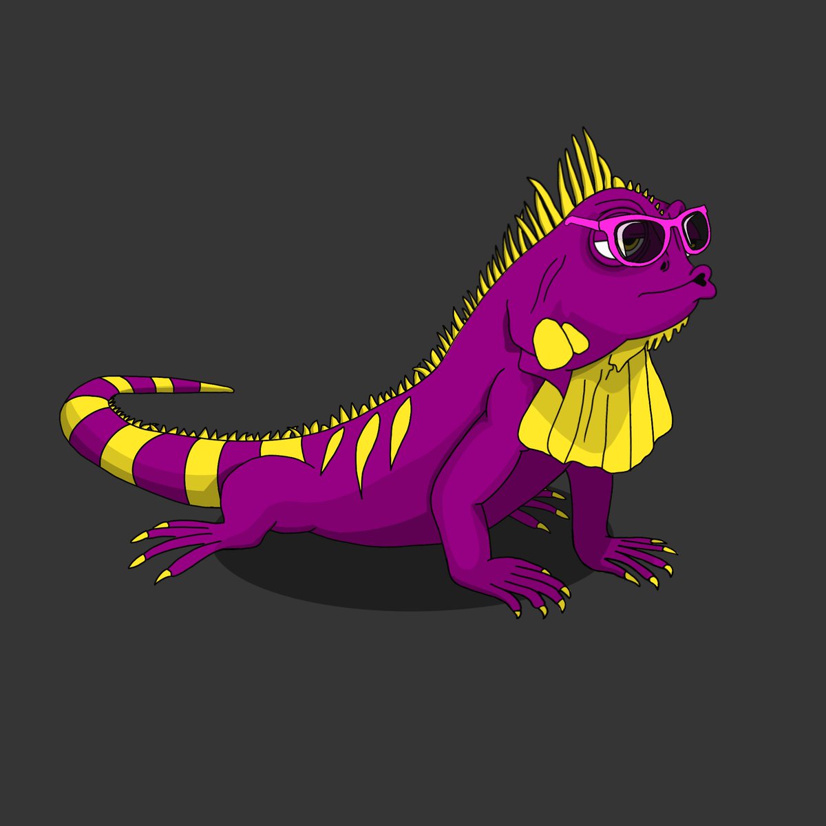 JuanchosArtiz's tweet photo. 🥚🦎Meet the EthJuanchos🦎🥚 7777 DIFFERENT
@ethjuanchos: #7657
Personality: Cool &amp; easy 
Body colors: Purple yellow
Mustache: No
Glasses: Sunglasses pink
Tattoos: No
Born: Not yet.Egg 
Mint at: https://t.co/FihE70Yf9n 

#fanart #meetTheJuanchos #NFTartist #nfts https://t.co/FOHrMGQJZD