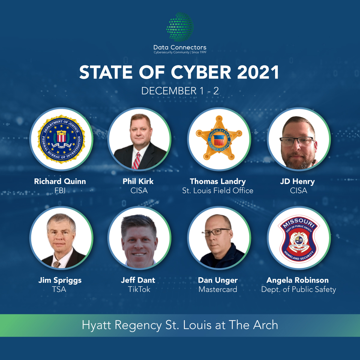 AmandaSueWalker's tweet photo. #StateOfCyber 2021 #Cybersecurity Conference kicks off tomorrow!
An Inter-Agency Event in STL with InfraGard, the FBI, the USSS, and CISA
Full Agenda @ https://t.co/YW8DqIdQie
@DataConnectors #CyberSecConf #infosec #informationsecurity https://t.co/hLdSs0iqcQ