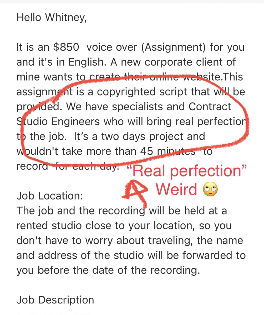 whitmcmaster's tweet photo. Thx to ptsd from @ChameleonPod, I didn’t fall for it. #CastingScam 🙌🏼 https://t.co/Axc25iXvIp