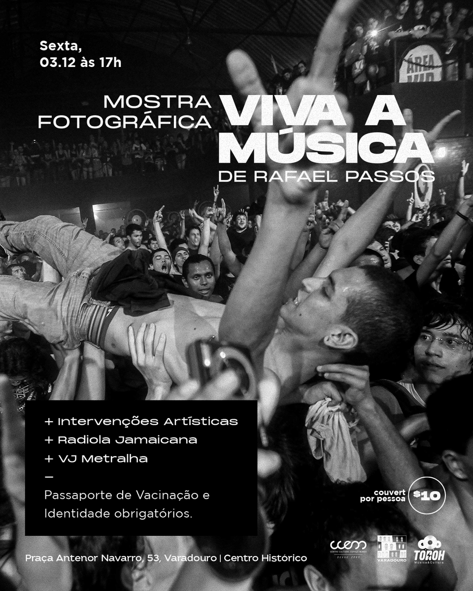 espaco_mundo's tweet photo. É SEXTA-FEIRA!
O Espaço Mundo está de volta e o dia de reabertura traz a mostra fotográfica “Viva a Música”, de Rafael Passos, a partir das 18h. O evento conta ainda com Radiola Jamaicana, VJ Metralha e intervenções artísticas surpresa 👀couvert: R$ 10 https://t.co/ORBhY7ycAD