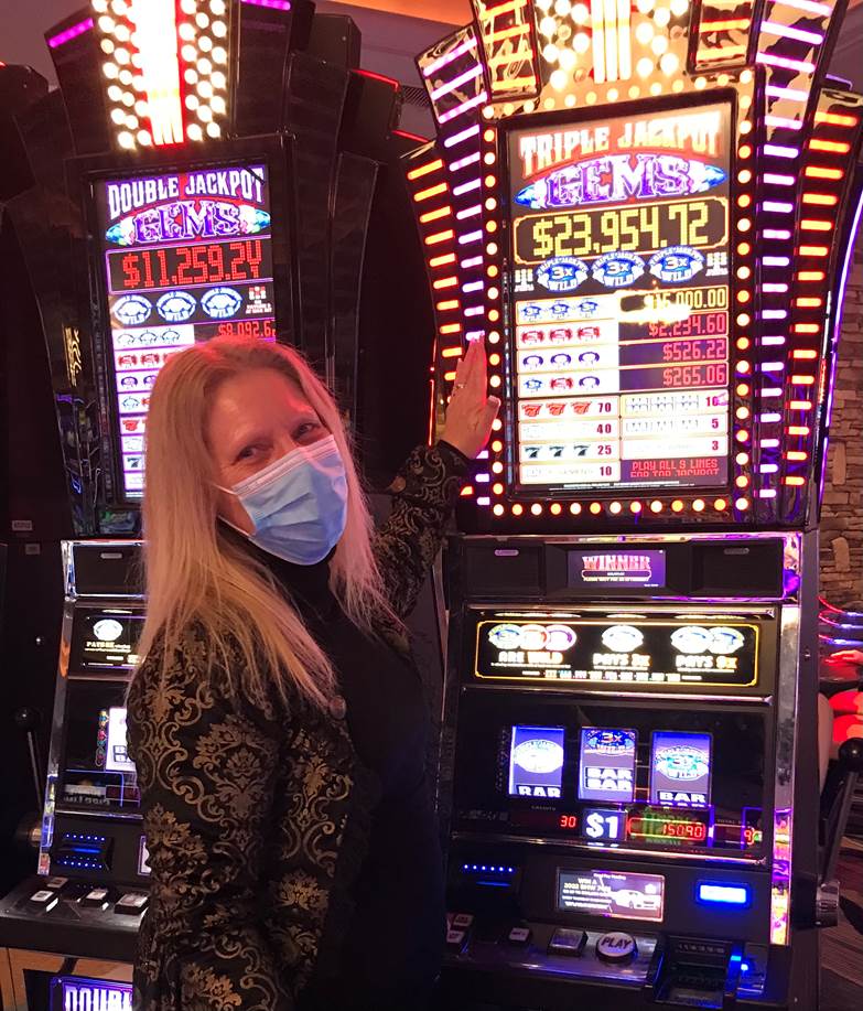 Yaamava's tweet photo. Luck is in the air! Brenda hit a ✨$15,090 Jackpot✨ on Triple Jackpot GEMS. The winning combination? Three Triple Jackpot 3X Wilds at max bet for a progressive win 🤑🎰 Congratulate her in the comments! #AllThrill #Jackpot #Yaamava https://t.co/hblLKZ3Zzb