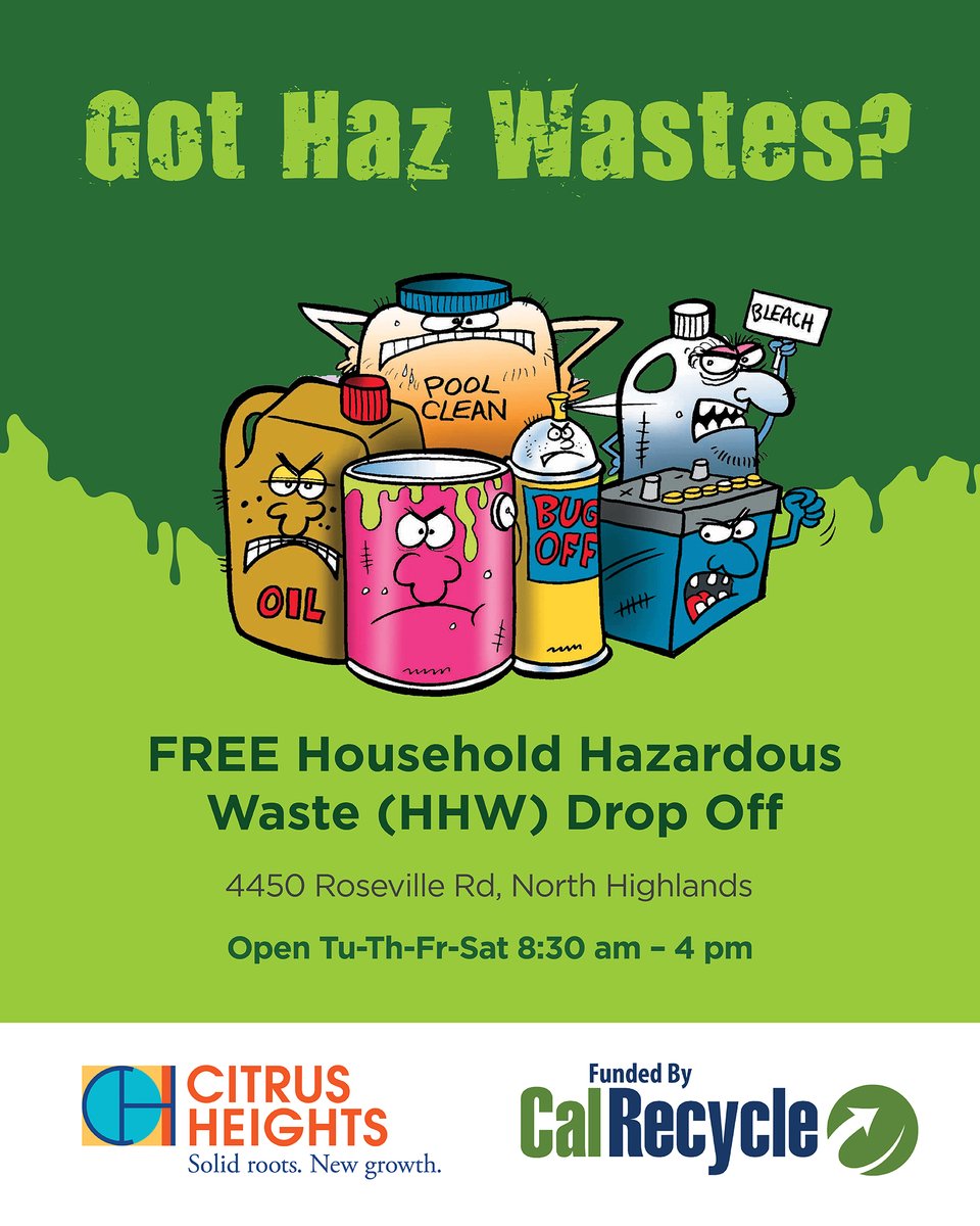Shawn5555's tweet photo. Free Haz Waste Drop-Off for Citrus Heights residents! https://t.co/wTbXWBXRF6