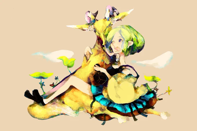 #引用RTで絵をあげて5人指名してバトンでお気に入りの絵を載せる 
ねここさんからバトン頂きました。ありがとうございます!

最近描いていないので古いのになるのですが、なんか許せるってやつを・・! https://t.co/SuZVQ8iTTy 