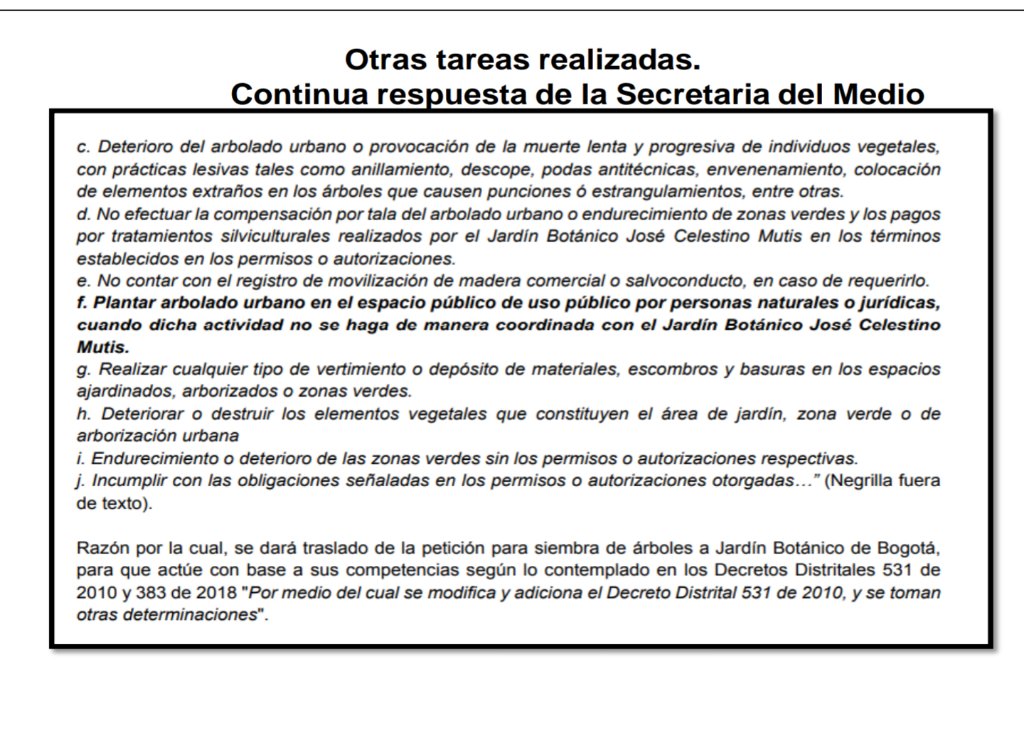 Rotednem's tweet photo. 1. @JBotanicoBogota @Ambientebogota  El conjunto El Vergel, y la admin Serdan, usan esta comunicación para amendrentar a la comunidad (que ha sembrado por su cuenta árboles), como represalia por las denuncias por corte y envenenamiento de los árboles sembrados por la comunidad. https://t.co/JhdIdY5KEd