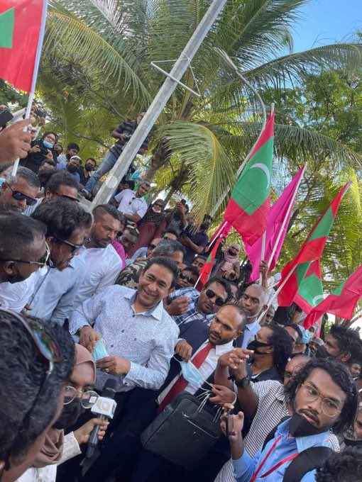 Minhaaj_MDV's tweet photo. People's beloved leader for the future. @PresidentYameen is last hope of the oppressed people and the only national leader for all people fighting for social justice and the country’s sovereignty. #PY23 #RY23 #PresidentYameen2023 #IndianMilitaryOut #IndiaOut https://t.co/l66WMHsbum