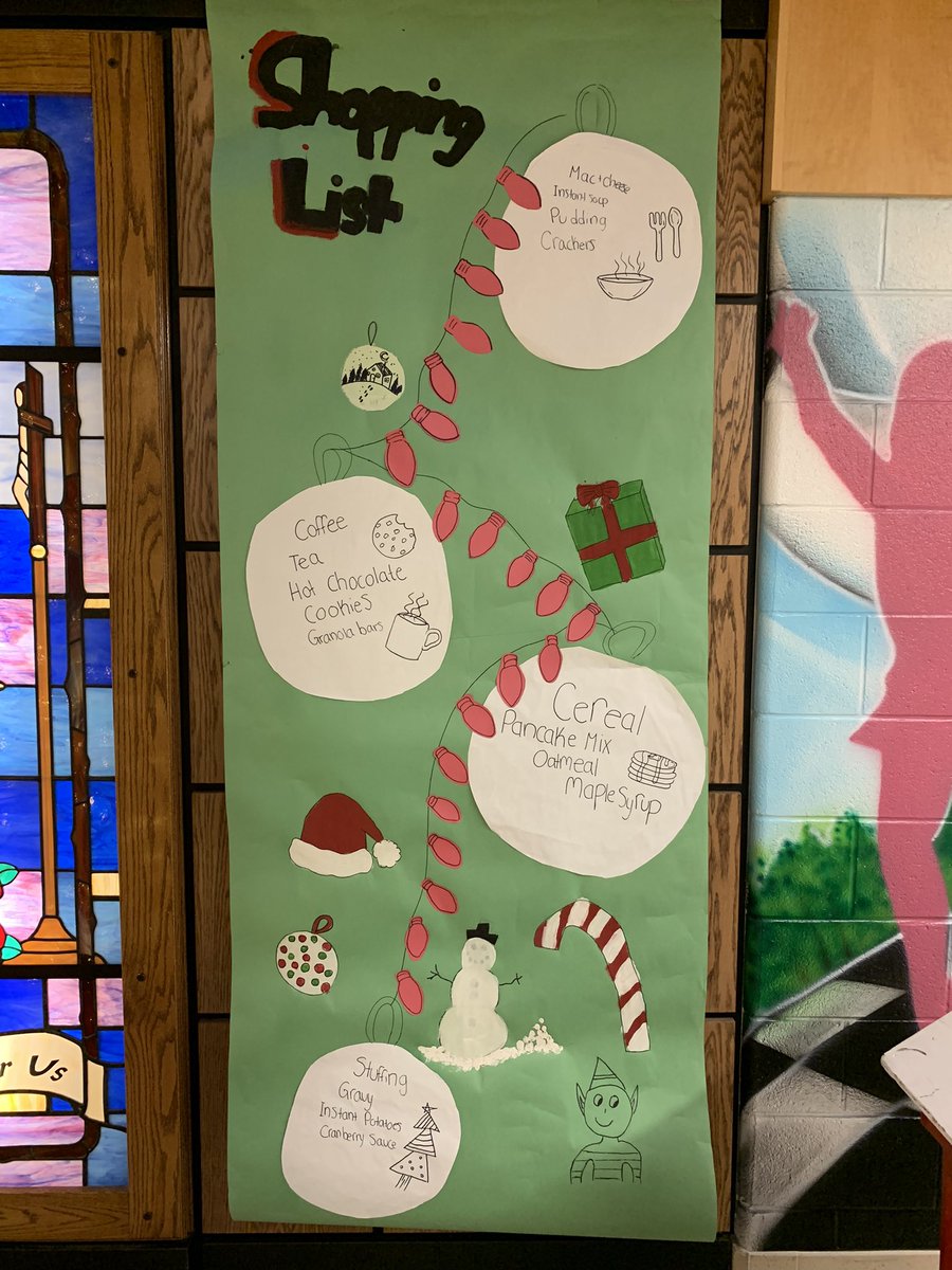 StRitaRock1's tweet photo. From December 1st to the 13th both @StRitaRock1 and @StLeonardSchBr are collecting food for our annual Advent Food Drive. If you are able, please send your contributions to the school. Our happy elves will be collecting daily! See the ‘shopping list’ of most needed items☕️🥞🍲🍪 https://t.co/uQrQdaIDB3