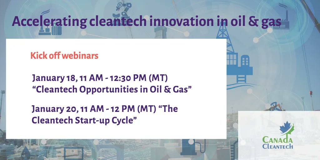 CanCleanTech's tweet photo. What’s happening in #CanCleantech in 2022? @CRIN_Canada & @CanCleanTech are launching a program for #innovators with potential solutions for the #oilandgasindustry. We are kicking it off on January 18 & 20. Register here: https://t.co/Q3xpRWFFCs & https://t.co/HlMuOjideP https://t.co/DFsqJTt1iA