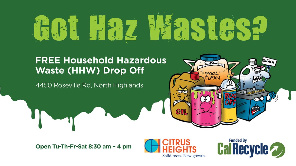 Shawn5555's tweet photo. Free Haz Waste Drop-Off for Citrus Heights residents! https://t.co/DhrLCTIy1o