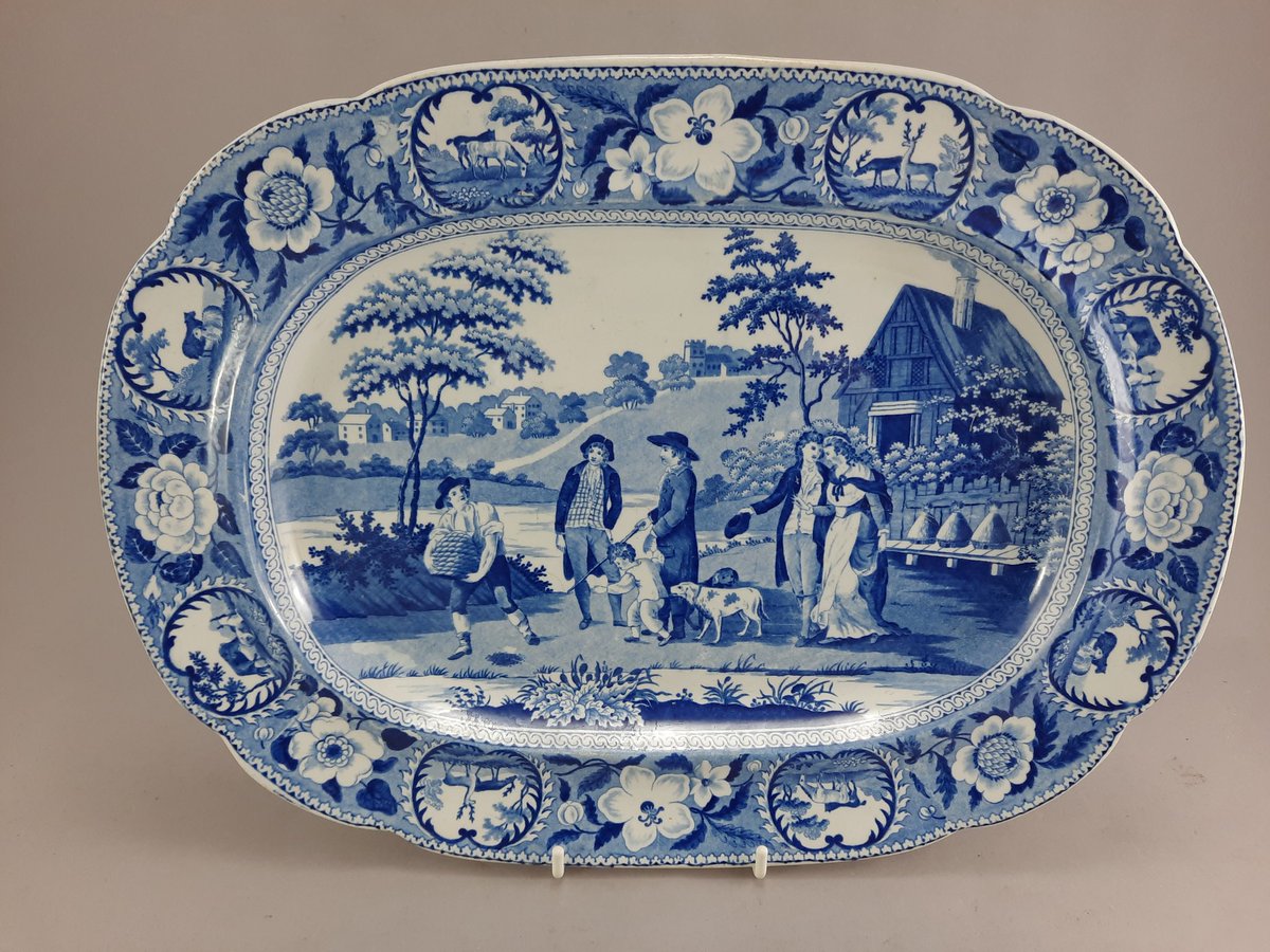 hansonsstaffs's tweet photo. A Beemaster pattern platter being offered for sale by Hansons Auctioneers at Bishton Hall on the 8th of December. Catalogue is now online at https://t.co/cNQn0MMCYD
#transferware #transferprinted #transferprintedpottery #bluetransferware @HansonsAuctions @HansonsUK https://t.co/Oi2Wx9MgS9