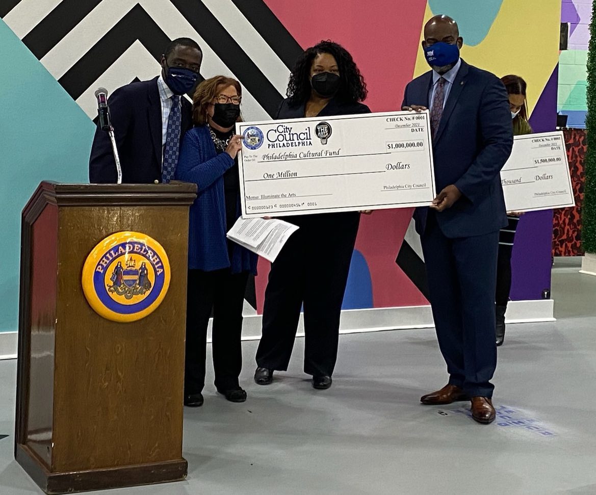 Philaculturfund (@philaculturfund) on Twitter photo We're thrilled to say the city is providing an additional $1M to PCF thanks to the advocacy & leadership of
<a href="/CMThomasPHL/">Councilmember Isaiah Thomas</a>, <a href="/CouncilwomanKGR/">Councilmember Katherine Gilmore Richardson</a> & @CouncilmanDerek, who presented to Barbara S. PCF's ED. Huge thanks to City Council for making this investment into Philly's art sector.🎉 We're thrilled to say the city is providing an additional $1M to PCF thanks to the advocacy & leadership of
<a href="/CMThomasPHL/">Councilmember Isaiah Thomas</a>, <a href="/CouncilwomanKGR/">Councilmember Katherine Gilmore Richardson</a> & @CouncilmanDerek, who presented to Barbara S. PCF's ED. Huge thanks to City Council for making this investment into Philly's art sector.🎉