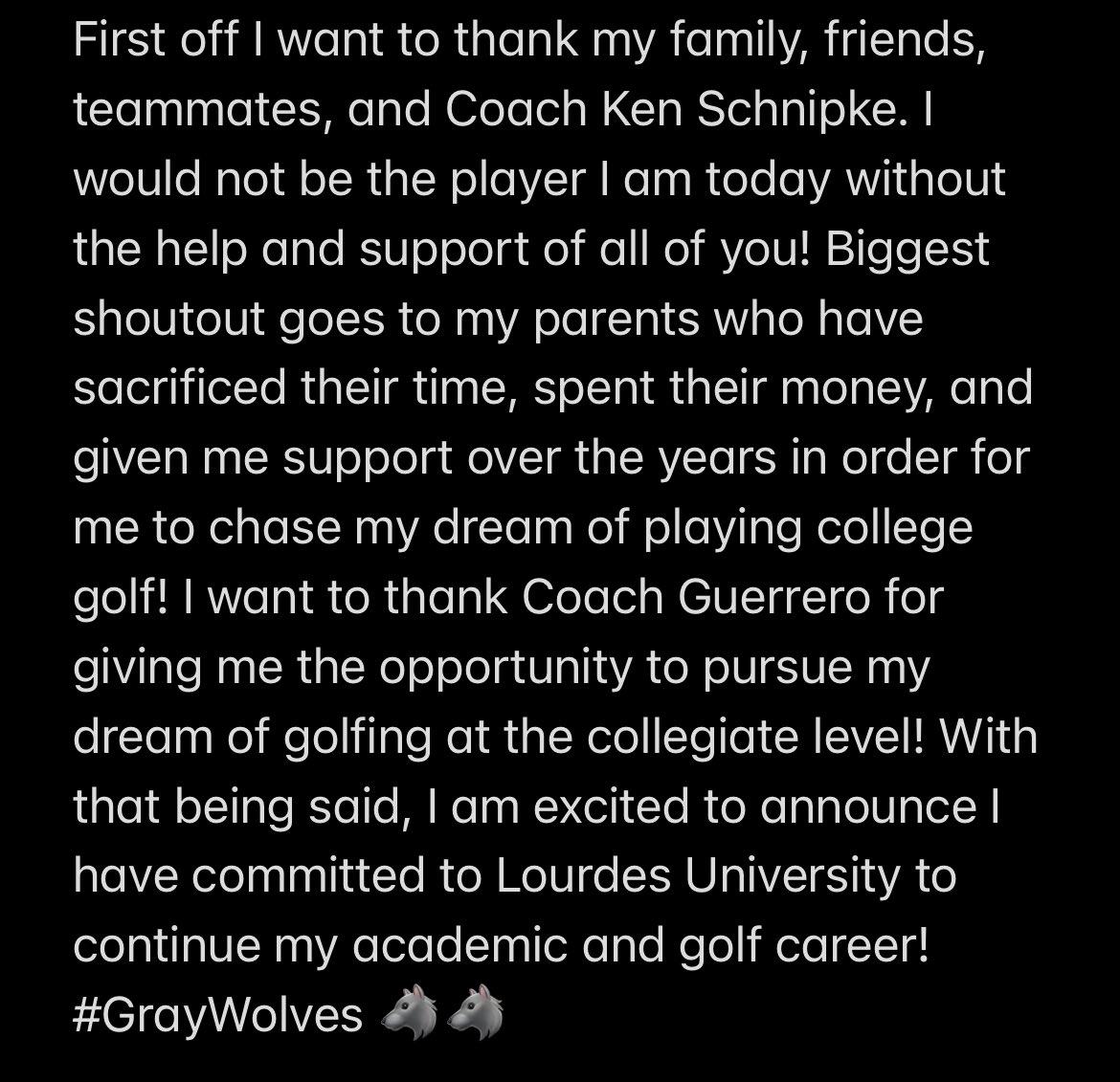 RyanKlausing's tweet image. Four more years. #Committed @LourdesUGolf @lourdessports