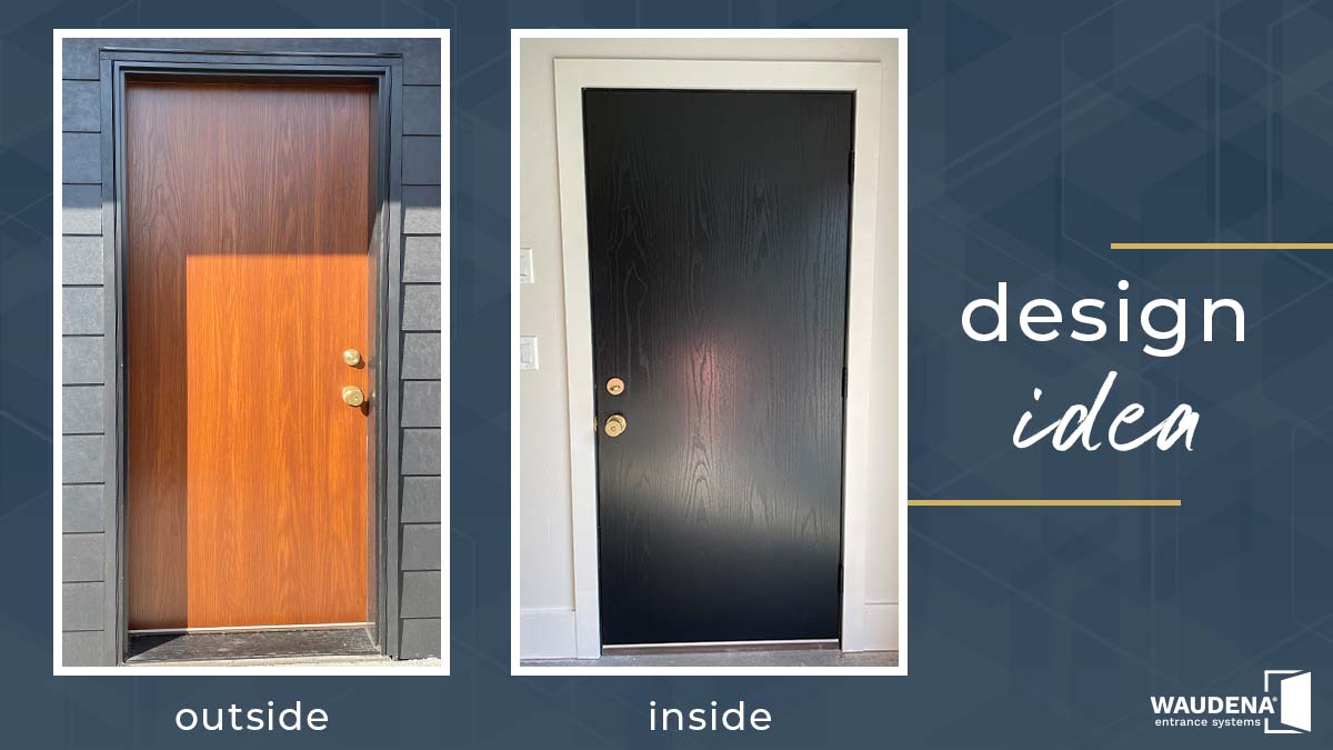 WaudenaDoors's tweet photo. Did you know you can choose a different color for the exterior and interior of your door? That's right - you can have your bold front door color on the outside and have a neutral color on the inside to complement your interior! 

#homedesign #homesweethome https://t.co/KLF2yu4ZD5