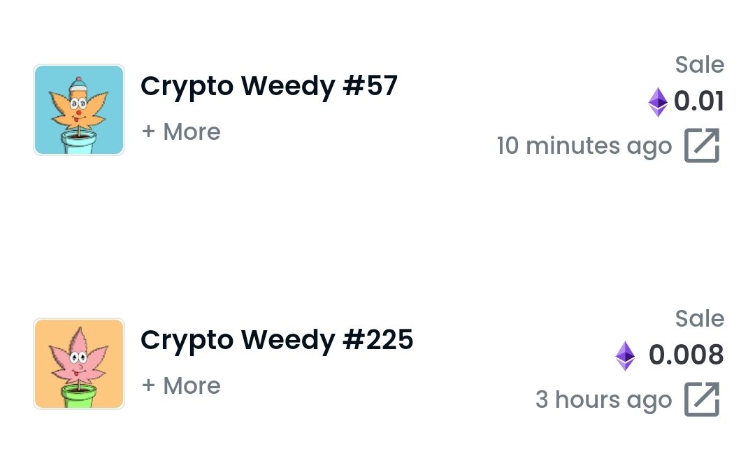 2 Weedys sold today. Harvest yours before they burn out 🔥

opensea.io/collection/cry…

#nft #NFTs #cryptoart #NFTartists #nftart #nftcollectors