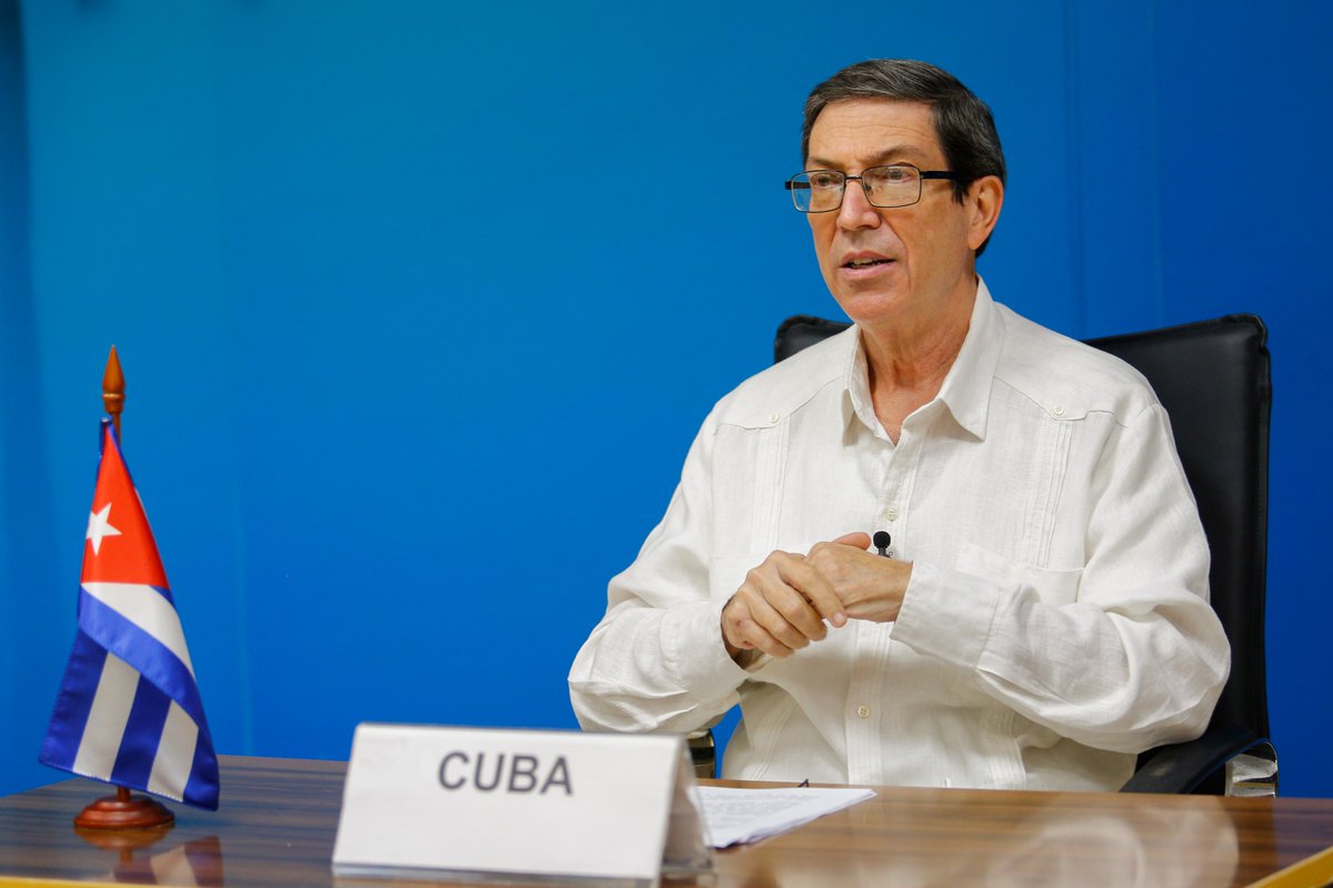 BrunoRguezP's tweet photo. Agradecimos al Grupo de los 77 + China firme reclamo a favor levantamiento del bloqueo de EEUU, recrudecido de manera oportunista en tiempos de #Covid19.
Ratificamos que #Cuba no renunciará nunca a su vocación de cooperación solidaria y humanista, incluso, ante la pandemia. https://t.co/n0pqEqUCcu