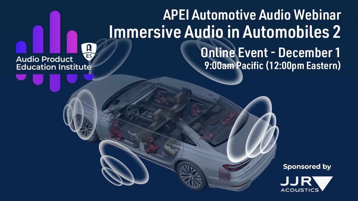 What Are Meaningful Immersive Sound Experiences for Consumers?
Roger Shively @jjracoustics, Johannes Schmidl @FraunhoferIIS, Michael Fabry @DSPConcepts GmbH, and Thomas Bachmann @FraunhoferIIS explain.
audioproducteducationinstitute.org/immersive-audi…
#SpatialAudio #AutomotiveAudio #3Daudio @AESorg