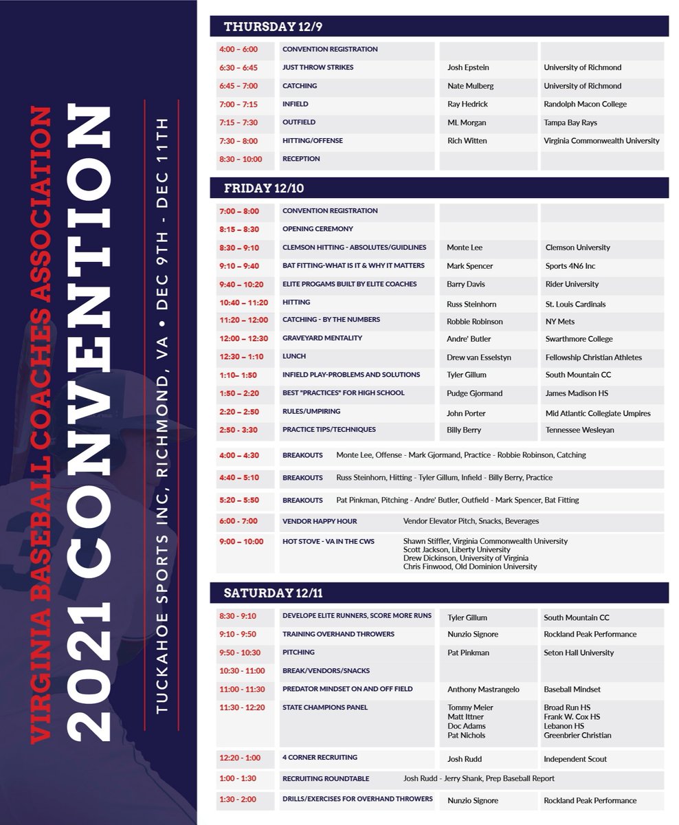 VBCA2018's tweet image. And here you go, Just in time (until midnight) before $100 price goes up. BTW-includes 2 receptions, lunch Friday and snacks Saturday. Best deal in town! Take that Black Friday💪@VISAABaseball @VHSL_ @alltravelprograms 
@alllegionteams
@alllittleleague
@allfacilities