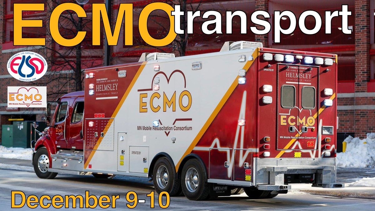 ELSOOrg's tweet photo. Still time to register for the #ECMO Transport virtual workshop!!
🗓 Dec 9, 9-12:00 EST &amp; Dec 10 9-12:15 EST
@ELSOOrg &amp; @UMNews and their Center for new Medicine joint for this unique educational offering.  
🔗 https://t.co/6AfwHZO7NU
📫 Any question?? ecmotraining@elso.org https://t.co/JmKbVcLCAQ