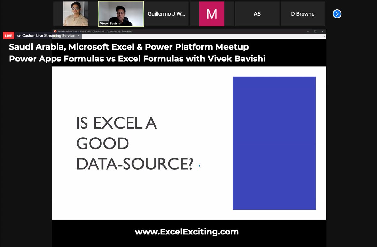 ExcelExciting's tweet photo. Recorded Session Link: https://t.co/8Nd3u1v4ok
@that_API_guy shared with us some fantastic #knowledge with #PowerApps &amp; @msexcel formulas are very similar and how knowing it helps a lot in creating Power Apps apps.
#Excel #ExcelMeetupKSA #ExcelExciting #PowerApps #PowerAddicts https://t.co/LWWdl1S4ms