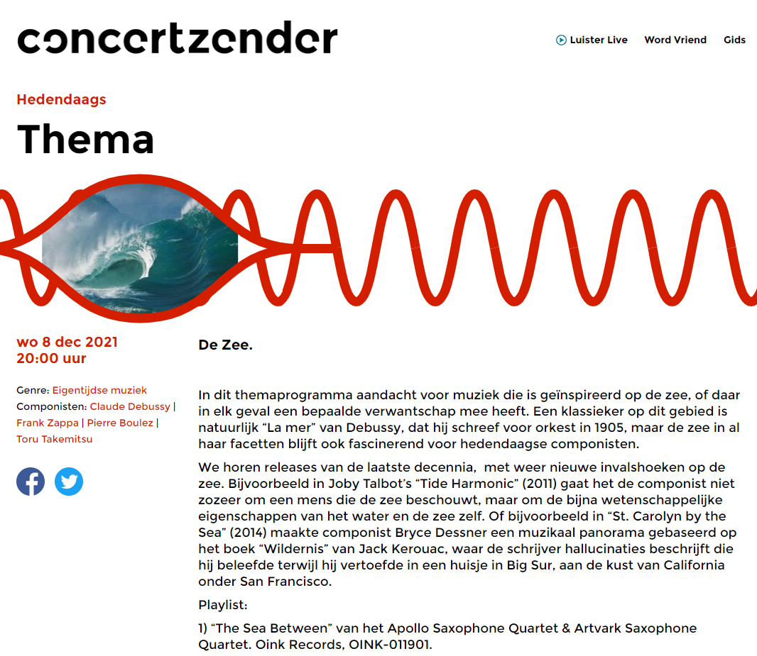 componist's tweet photo. Woensdagavond 8 december om 20:00, mijn themaprogramma "De zee" op de Concertzender. https://t.co/elsJG16Jod