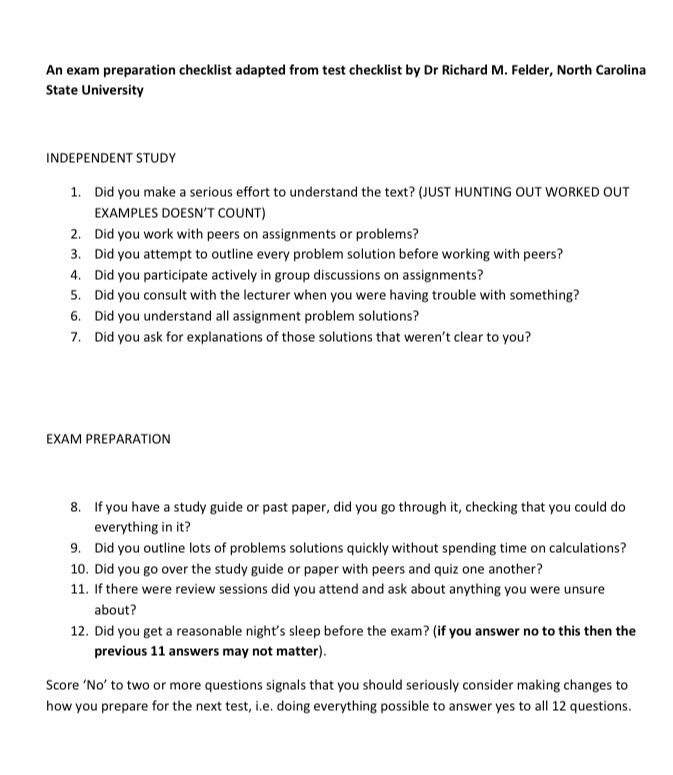 BMisiur's tweet photo. Checklist developed by Dr. Richard Felder is suitable for many disciplines. #RichardFelder #learning #testing https://t.co/mvKMArXsfc