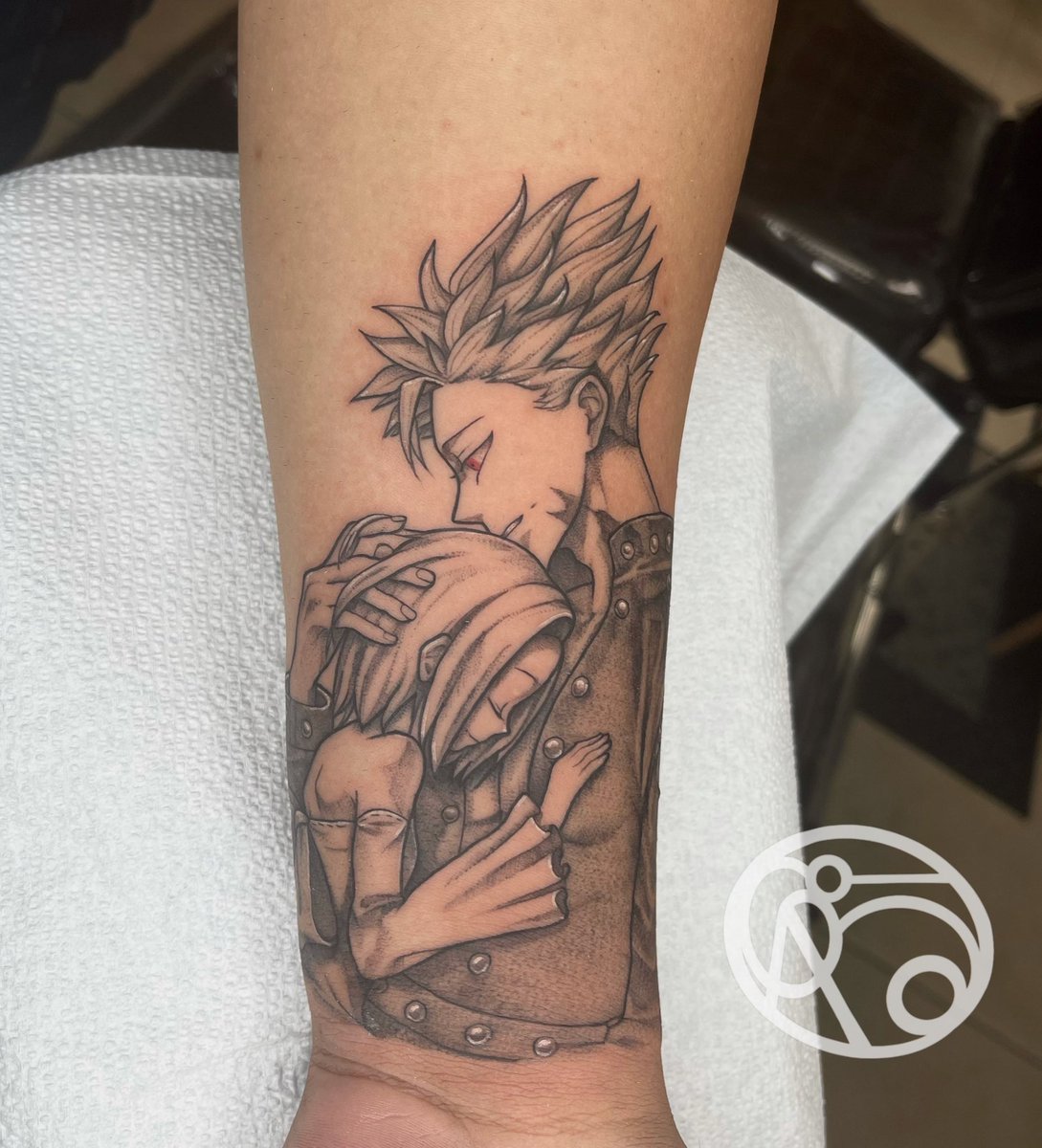 Ban y Elaine ✍🏽 https://t.co/TUwn49dwAM . #banyelaine #tattooart  #singleneedle, image size:1089x1200