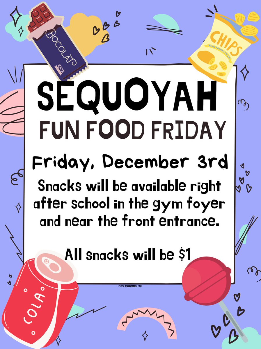 Fun Food Friday will be this Friday, December 3rd.