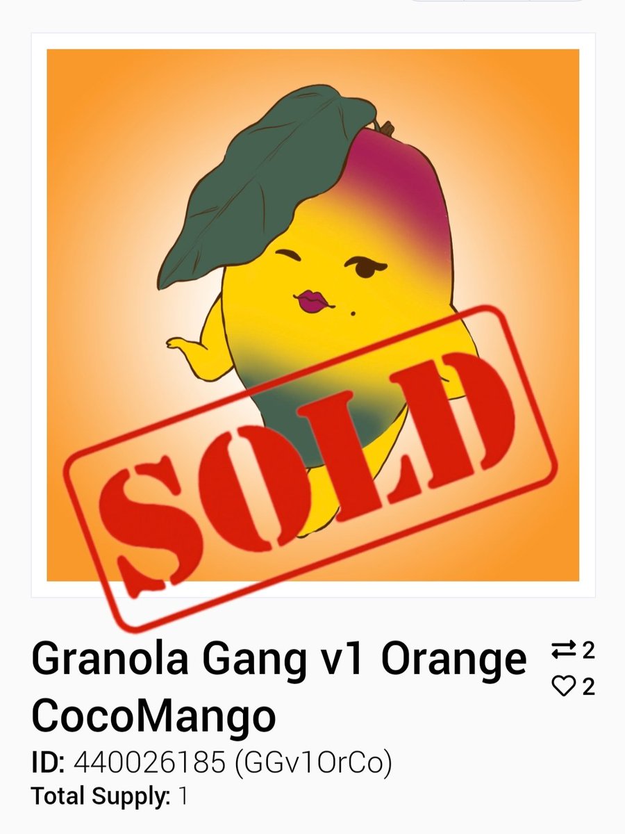 A loyal customer and friend bought the 1/1 Orange CocoMango 🍊 🥥🌴
Tfw #allgoodfam becomes #Algofam 🙏🏾
.
#Algorand #algo #AlgoNFT #utilitytoken #nftcollector