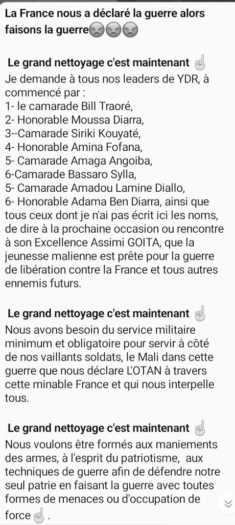 Madbarry2's tweet photo. @GoitaAssimi #Lettre remise à #yèrèwolo #debout sur les #remparts ; À remettre à M. Le président de la Transition, chef de l'état malien, son excellence #Assimi #GOITA de la part d'un #simplecitoyen patriote et spécialiste en rien : https://t.co/8FWzK91e7k