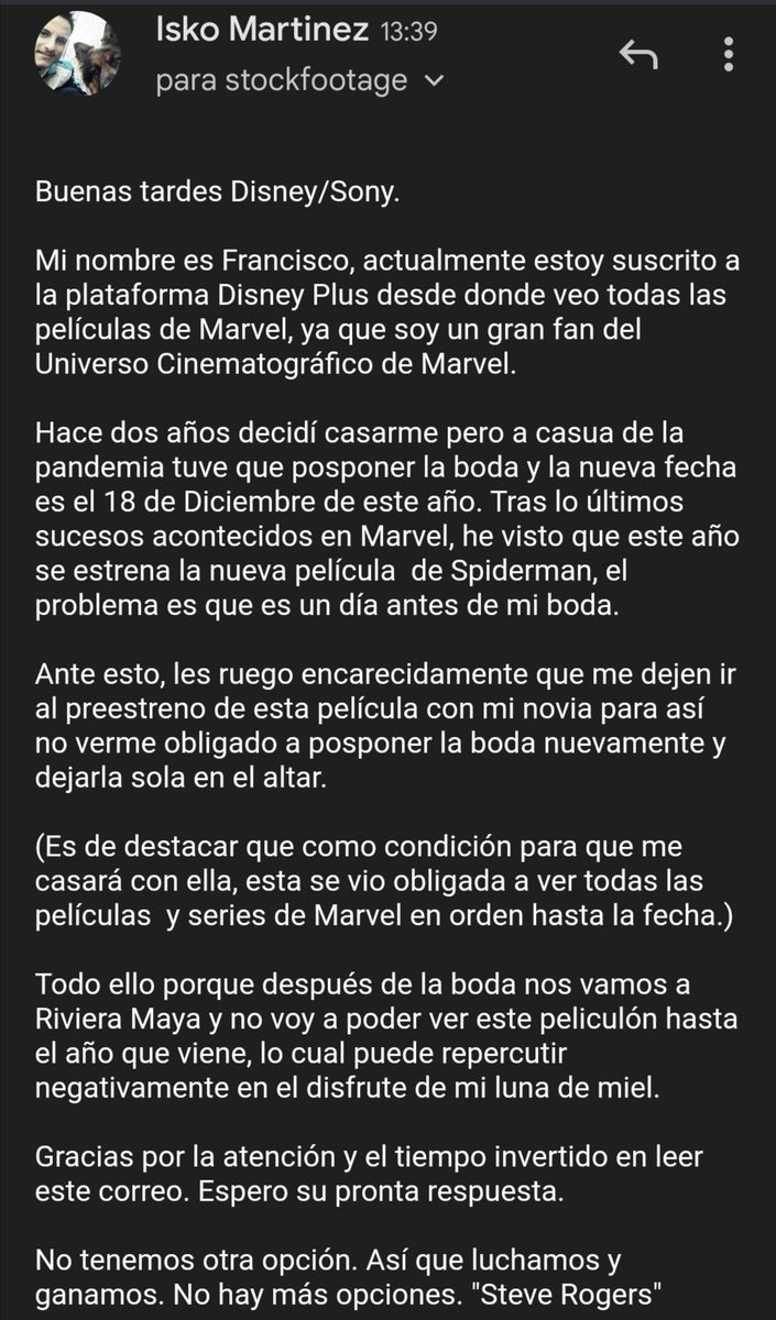 isko91's tweet photo. @Rubentonces @Marvel @MarvelSpain @MarvelEstrenos @sonypictures_es @IbaiLlanos @zapeandola6 @RedacZapeando @SpiderMan @NadalMiki https://t.co/eQANRXF4Yw