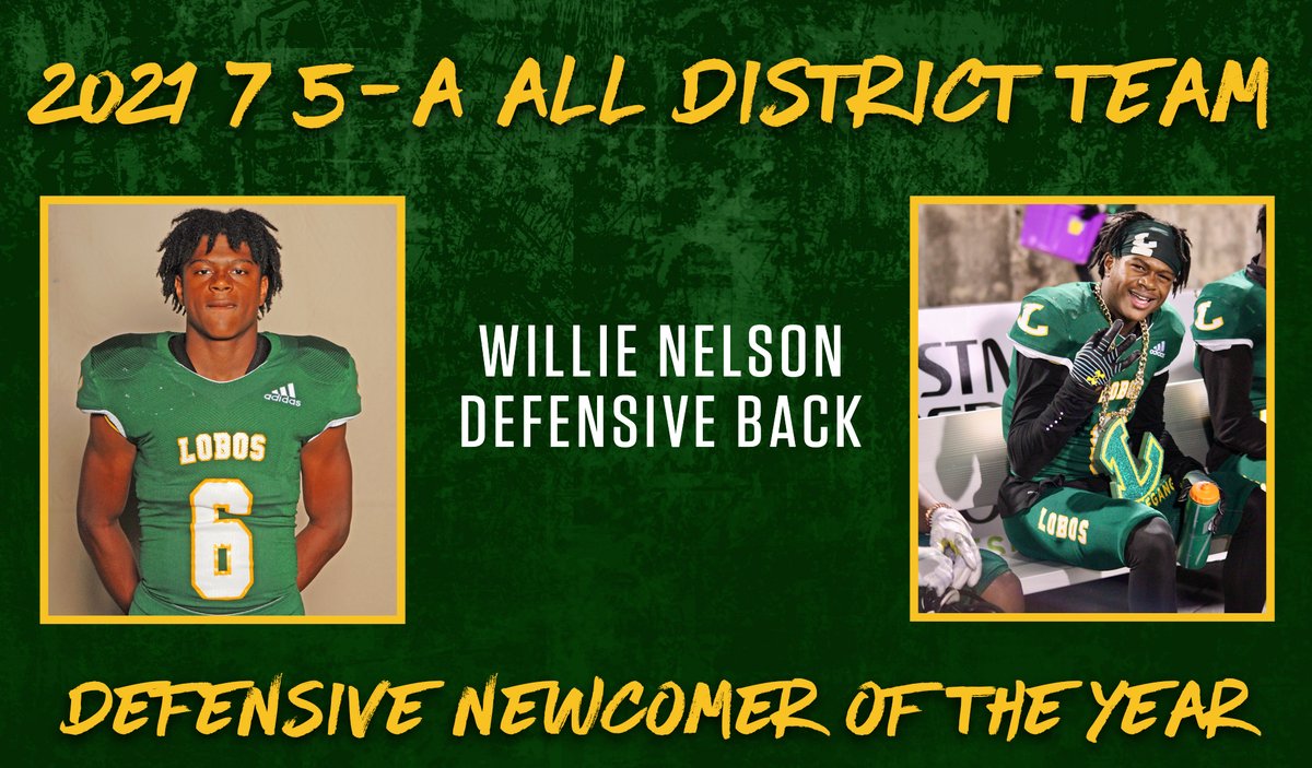 LongviewISD's tweet photo. Congratulations to Willie Nelson for being named the Defensive Newcomer OF THE YEAR! https://t.co/KJT5bbqlLT